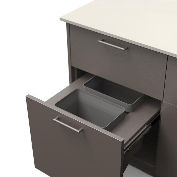 Blaze Morning Glow 10-Ft Outdoor Kitchen Island w/ 40-Inch Premium LTE+ Grill, Fridge in Gunmetal w/ Aeris Countertop