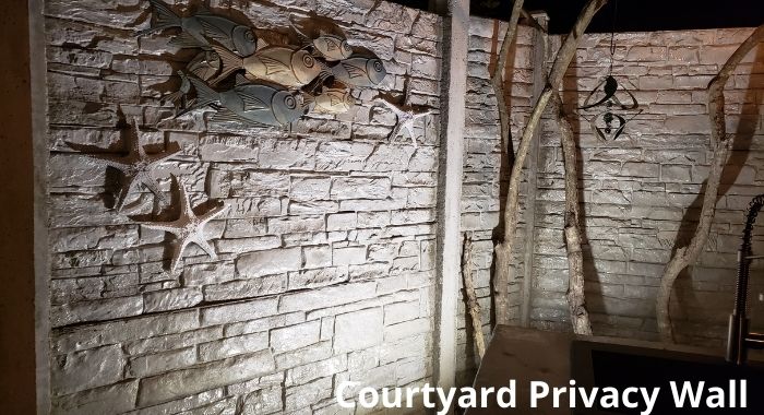 Stone Courtyard Privacy Wall