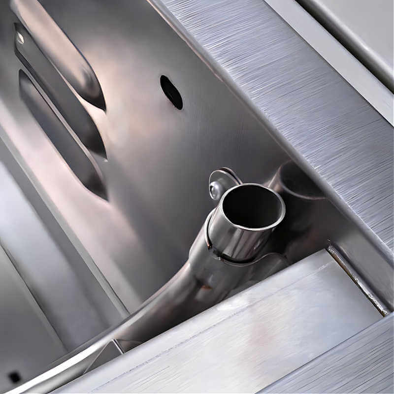 EZ Finish Systems 8 Ft Ready-To-Finish Grill Island with Blaze Premium LTE 32-Inch Grill, Refrigerator, Double Door, and Trash Drawer