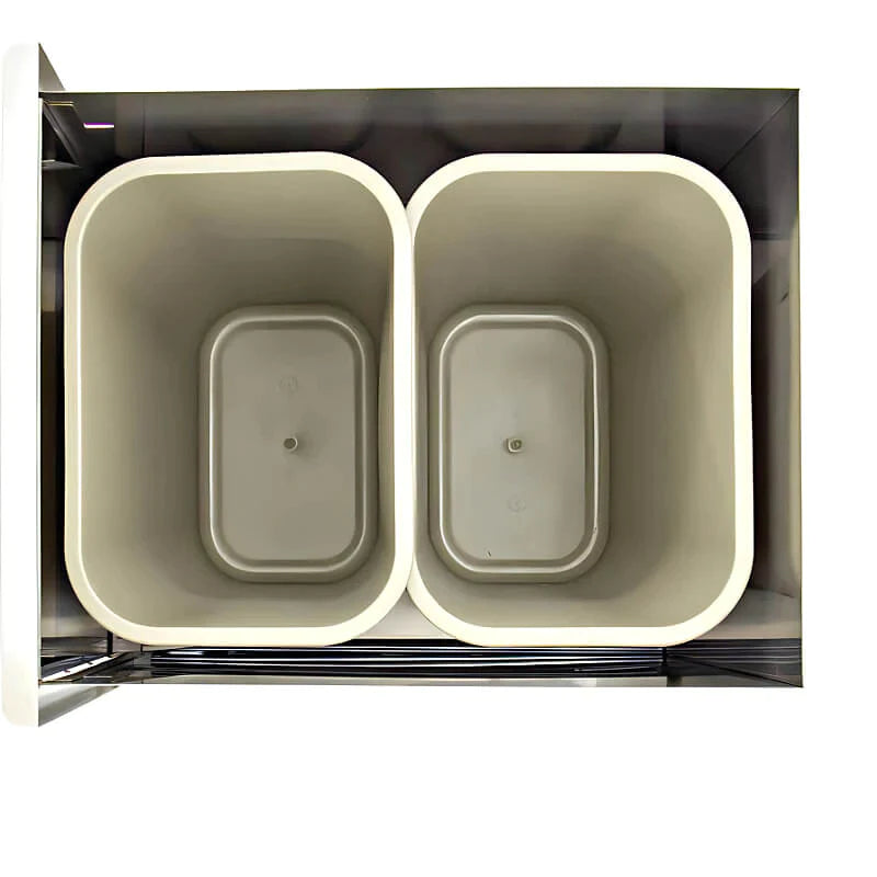 EZ Finish Systems 8 Ft Ready-To-Finish Grill Island with Blaze Premium LTE 32-Inch Grill, 2-Drawer Refrigerator, Combo, and Trash Drawer