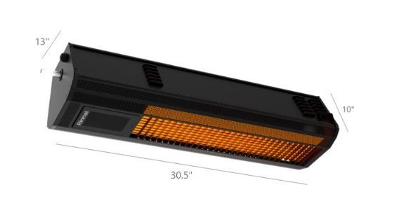 Rinnai RSEP1S25P 25000-BTU Black Steel Wall-mount Liquid Propane Patio Heater