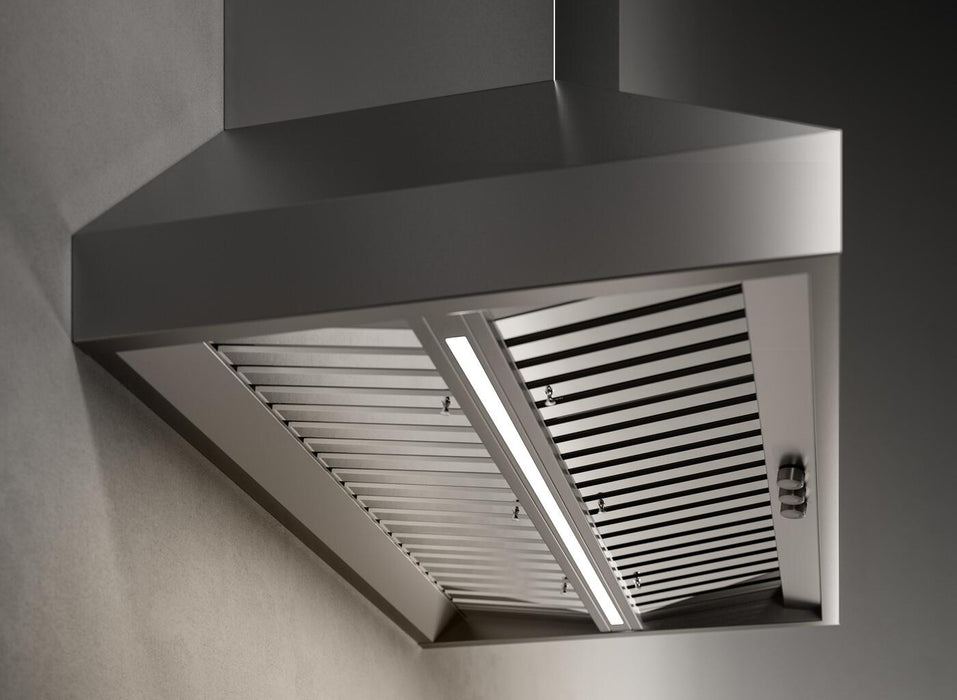 Falmec FOPYR42W12OS Outdoor Series Pyramid Outdoor 42 Inch Pro Style Wall Mount Ducted Hood with 1200 CFM, LED Lights, AISI 304 Stainless Steel