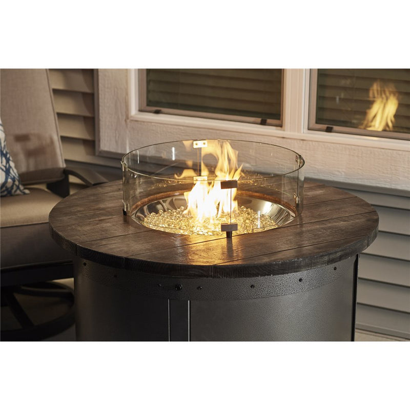 Fire Pit Table Edison Round Gas Burner Cover Included