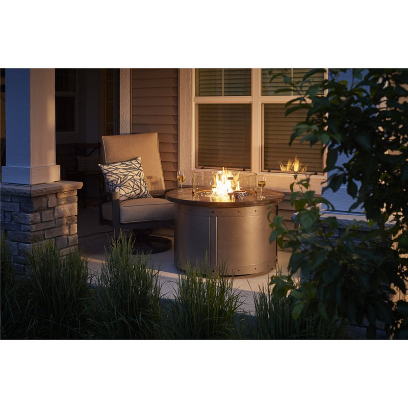 Fire Pit Table Edison Round Gas Burner Cover Included
