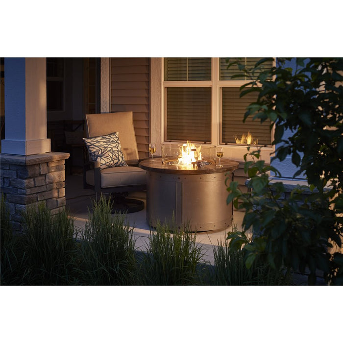 Fire Pit Table Edison Round Gas Burner Cover Included