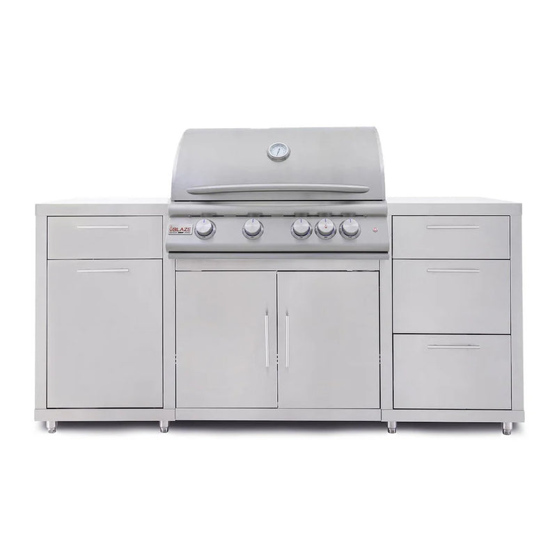 Blaze 6 ft Outdoor Kitchen Island w/ Premium LTE+ Marine Grade 32-Inch Grill