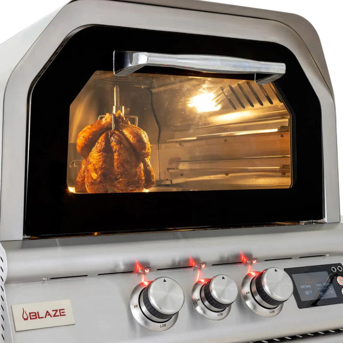 Blaze 26-Inch Built-In Propane Gas Outdoor Pizza Oven with Rotisserie in Stainless Steel
