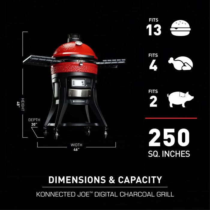 Kamado Joe Konnected Joe Digital Charcoal Grill and Smoker with Auto-Ignition and Temperature Control - KJ15041123