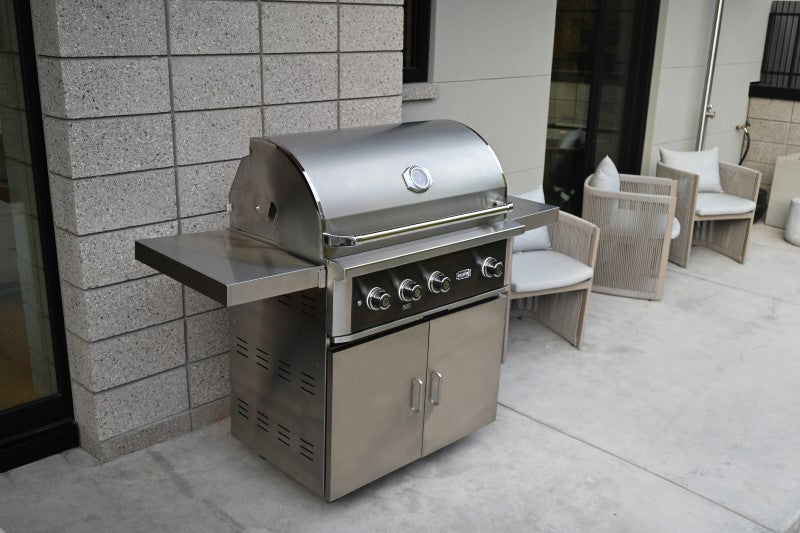 Wildfire Ranch PRO 36" Built-In Gas Grill, Black 304 Stainless Steel - WF-PRO36G-RH-NG(LP)