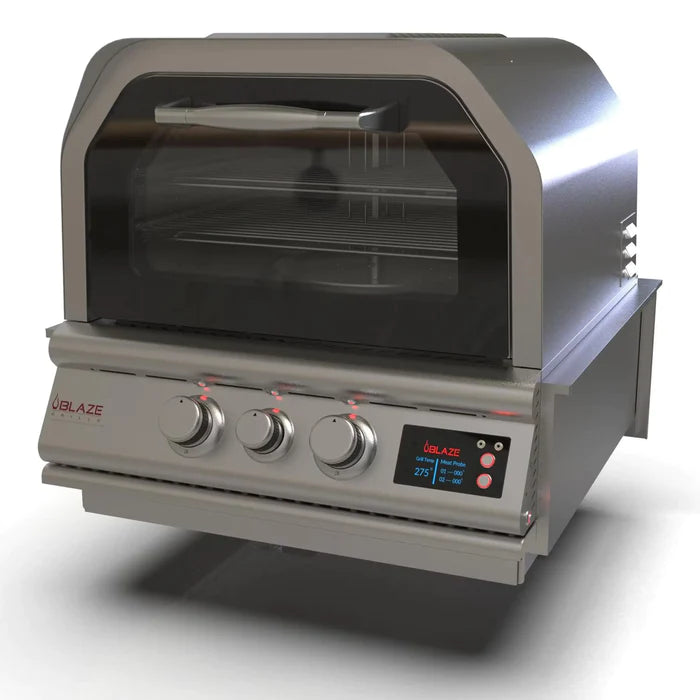 Blaze 26-Inch Countertop Propane Gas Outdoor Pizza Oven with Rotisserie and Countertop Sleeve