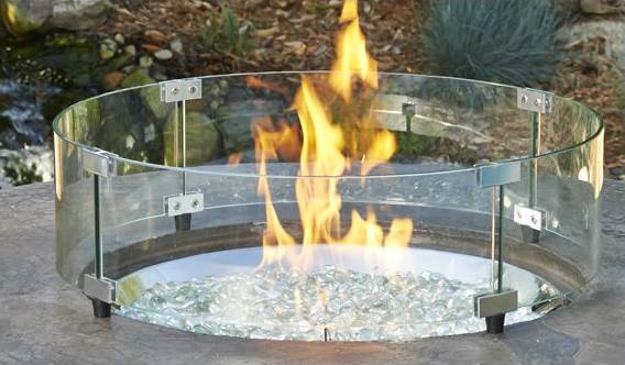 The Outdoor GreatRoom Company CV-30E Cove Edge Round Gas Fire Pit, 42-Inch - Midnight Mist