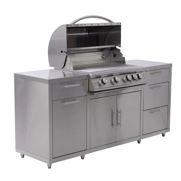 Blaze 6 ft Stainless Steel Outdoor Kitchen Island w/ Premium LTE 32-Inch Grill
