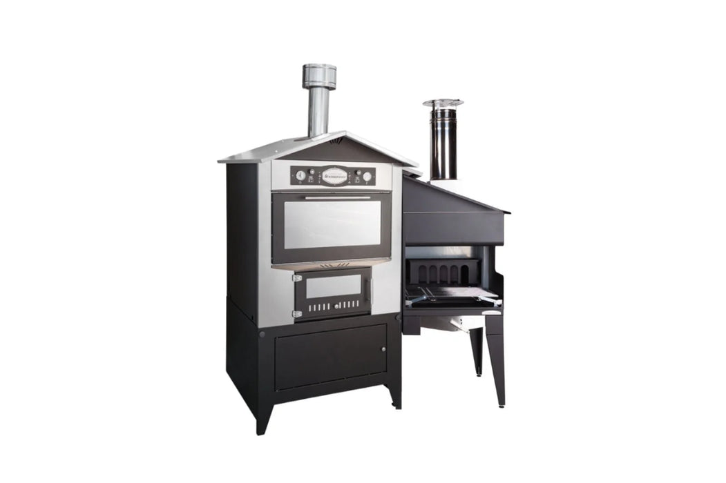 Rossofuoco SEDICINONI Outdoor wood-fired oven with separate combustion - stainless steel with Falo