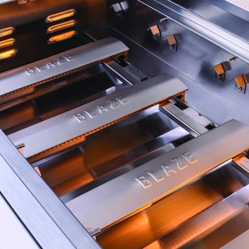 Blaze Sunset 10-Ft Outdoor Kitchen Island w/ 32-Inch Premium LTE+ Grill in Gunmetal w/ Keon Countertop