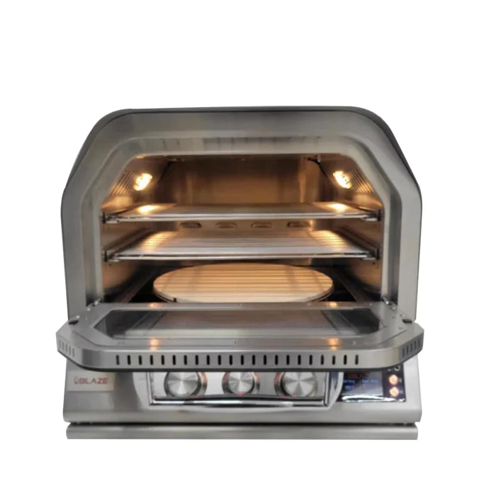 Blaze 26-Inch Built-In Propane Gas Outdoor Pizza Oven with Rotisserie in Stainless Steel