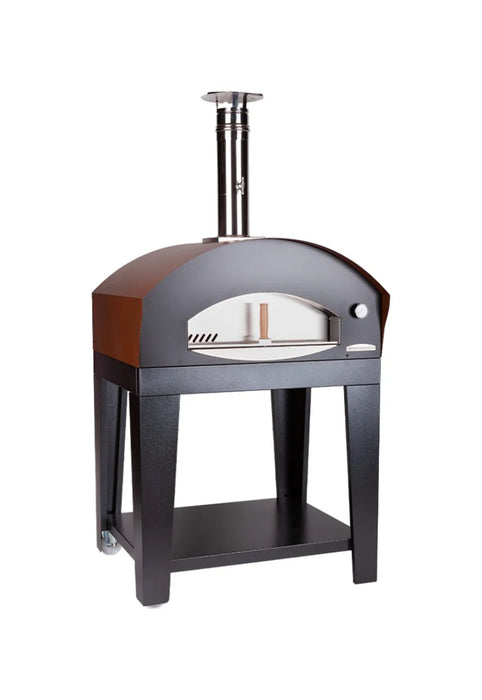 Rossofuoco BENNI Outdoor wood-fired oven direct combustion - black/brown with cart 39"