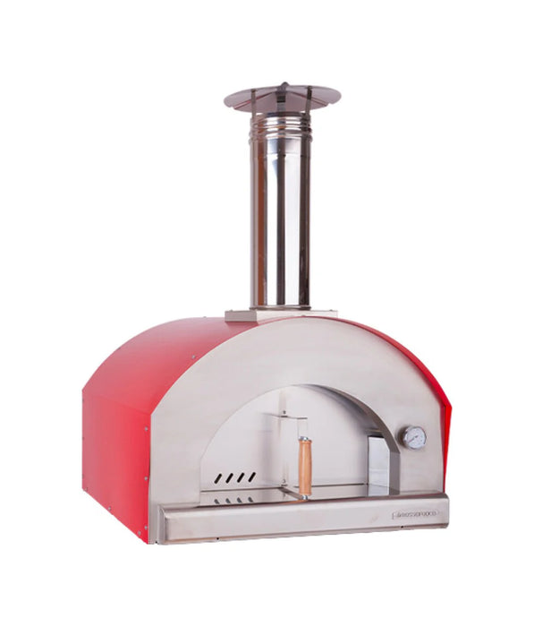 Rossofuoco CAMPAGNOLO Outdoor wood-fired oven with direct combustion - stainless steel/red 32"