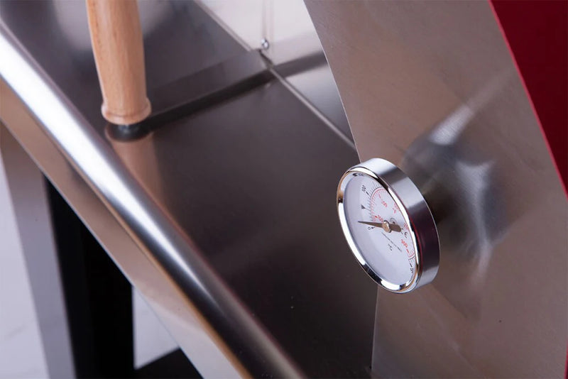 Rossofuoco CAMPAGNOLO Outdoor wood-fired oven with direct combustion - stainless steel/red with Cart 32"