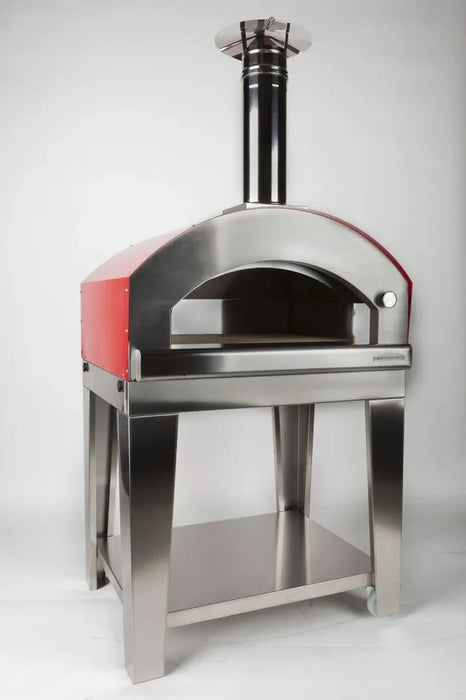 Rossofuoco NONNA LUISA Outdoor wood-fired oven cm with direct combustion - Red with Cart 40"