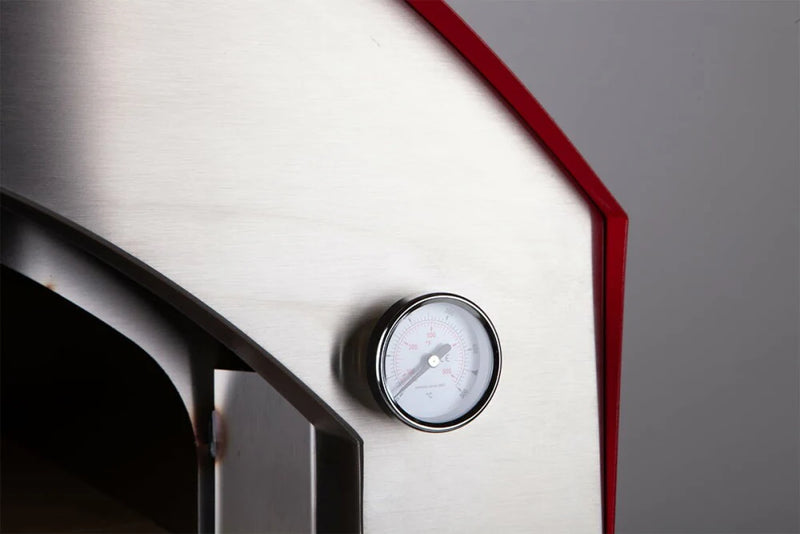 Rossofuoco PIÙTRECENTO Outdoor wood-fired oven with direct combustion - Red/stainless 40"