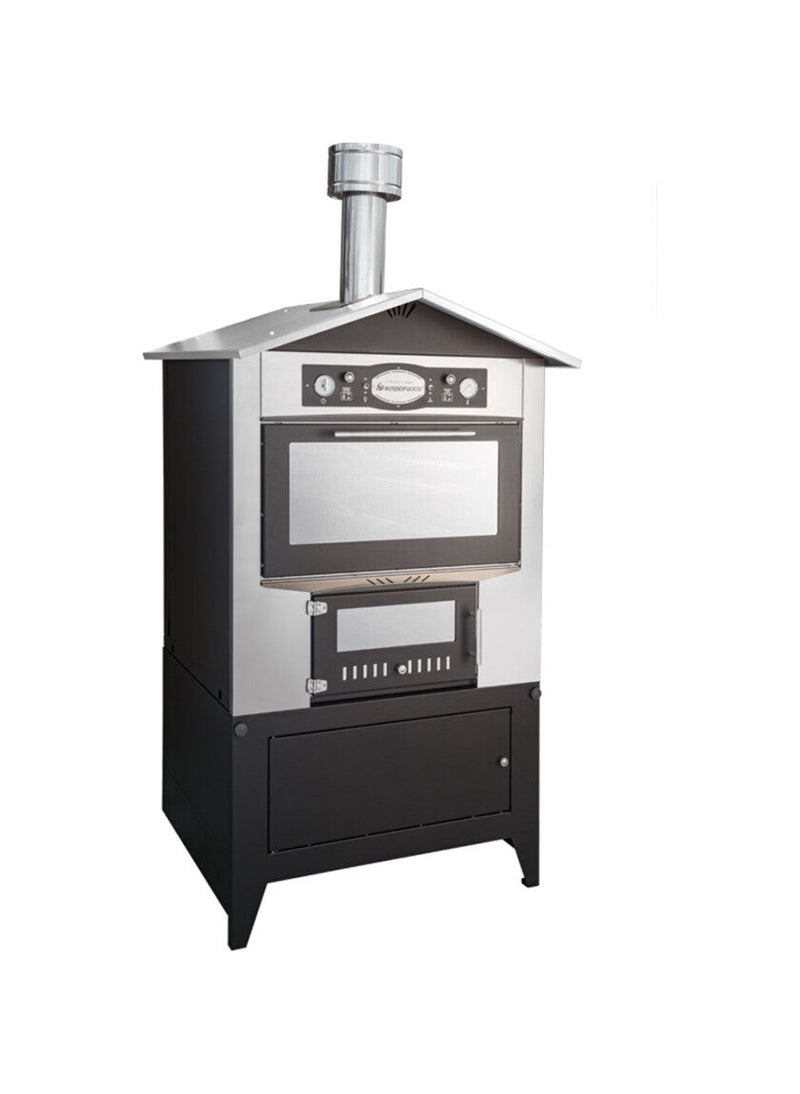 Rossofuoco SEDICINONI Outdoor wood-fired oven with separate combustion - stainless steel with Falo