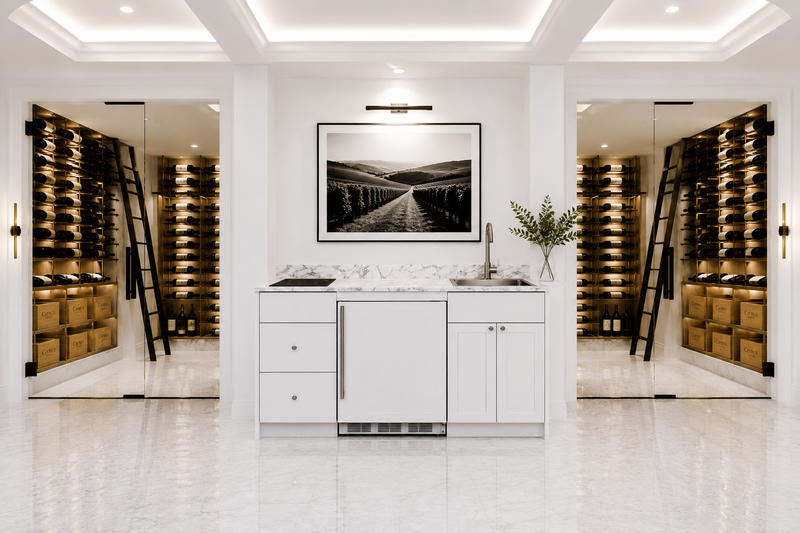 Caldera Turnkey Kitchenette Sink Fridge and Hob | White ADA-Compliant 33.75" H x 62.5" W x 25.75" D