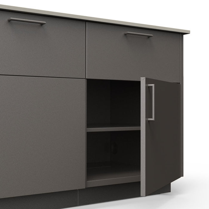 Blaze Morning Glow 10-Ft Outdoor Kitchen Island w/ 32-Inch Premium LTE+ Grill, Fridge in Gunmetal w/ Keon Countertop