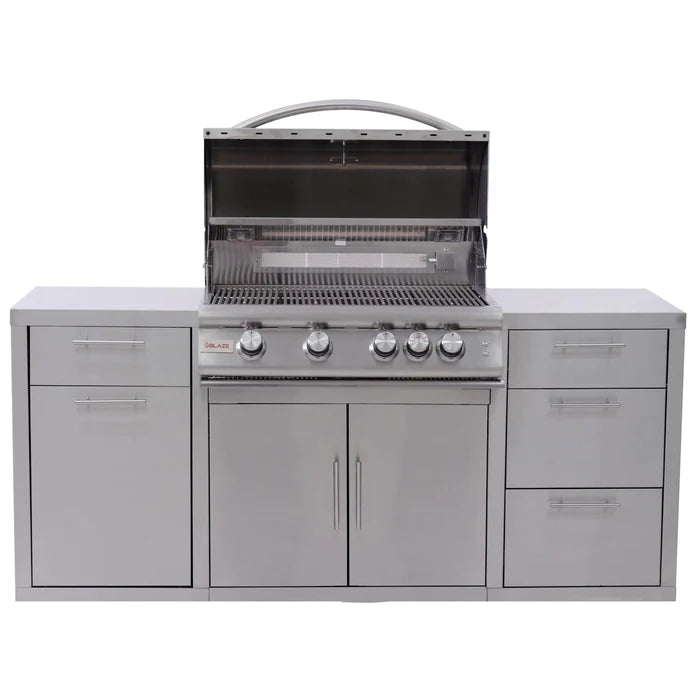 Blaze 6 ft Stainless Steel Outdoor Kitchen Island w/ Premium LTE 32-Inch Grill