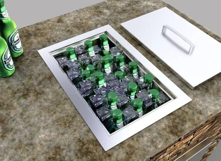 SunStone Over/Under 14″x12″ Height Single Basin Insulated Wall Ice Chest w/Cover – B-IC14