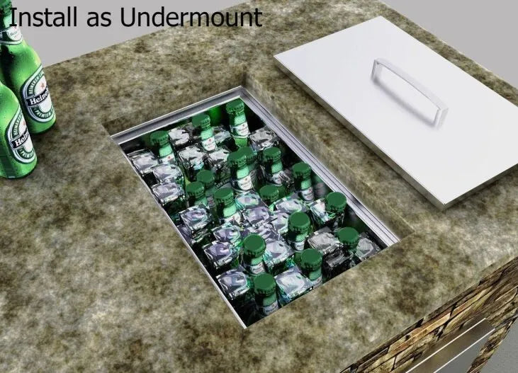 SunStone Over/Under 14″x12″ Height Single Basin Insulated Wall Ice Chest w/Cover – B-IC14