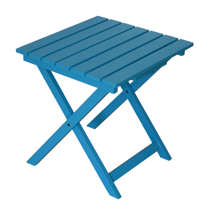 Teal Extra-Wide Solid Cedar Adirondack Chair with Built-In Bottle Opener and Matching Folding Table