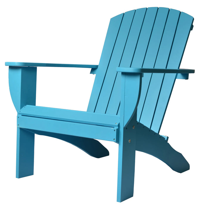 Teal Extra-Wide Solid Cedar Adirondack Chair with Built-In Bottle Opener and Matching Folding Table