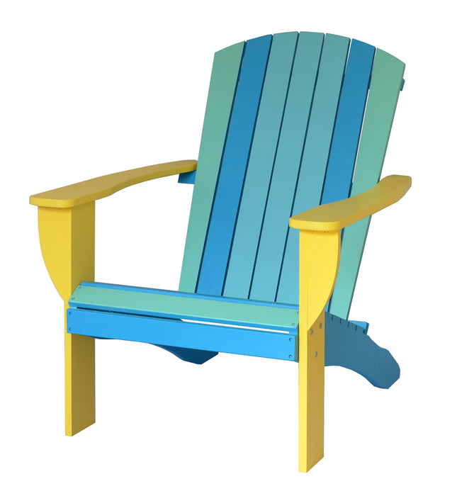 Tropical Beach Extra-Wide Solid Cedar Adirondack Chair with Built-In Bottle Opener and Matching Folding Table