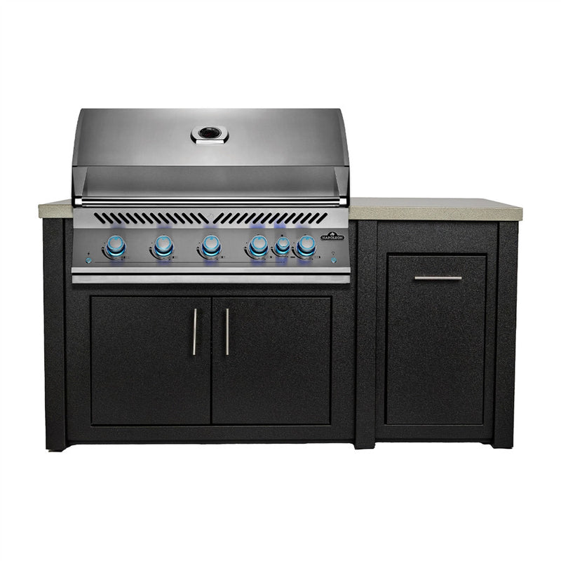 Napoleon 38" Built-in 700 Series Gas Grill 71" Outdoor Kitchen Island, Granite / Graphite