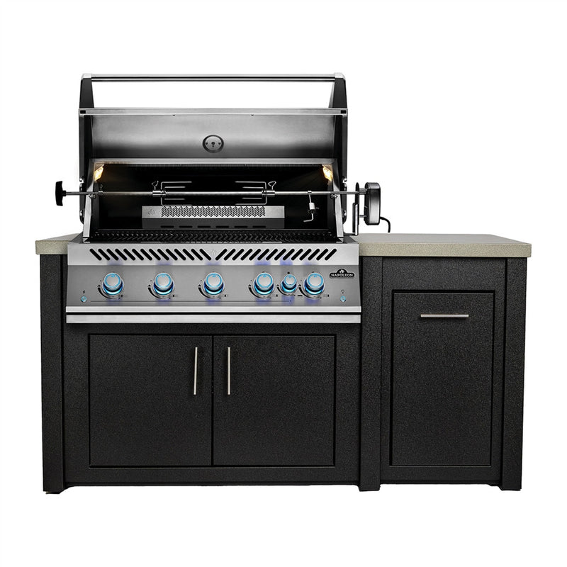 Napoleon 38" Built-in 700 Series Gas Grill 71" Outdoor Kitchen Island, Granite / Graphite