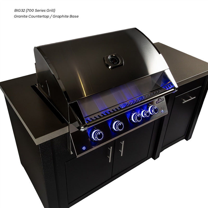 Napoleon 38" Built-in 700 Series Gas Grill 71" Outdoor Kitchen Island, Granite / Graphite