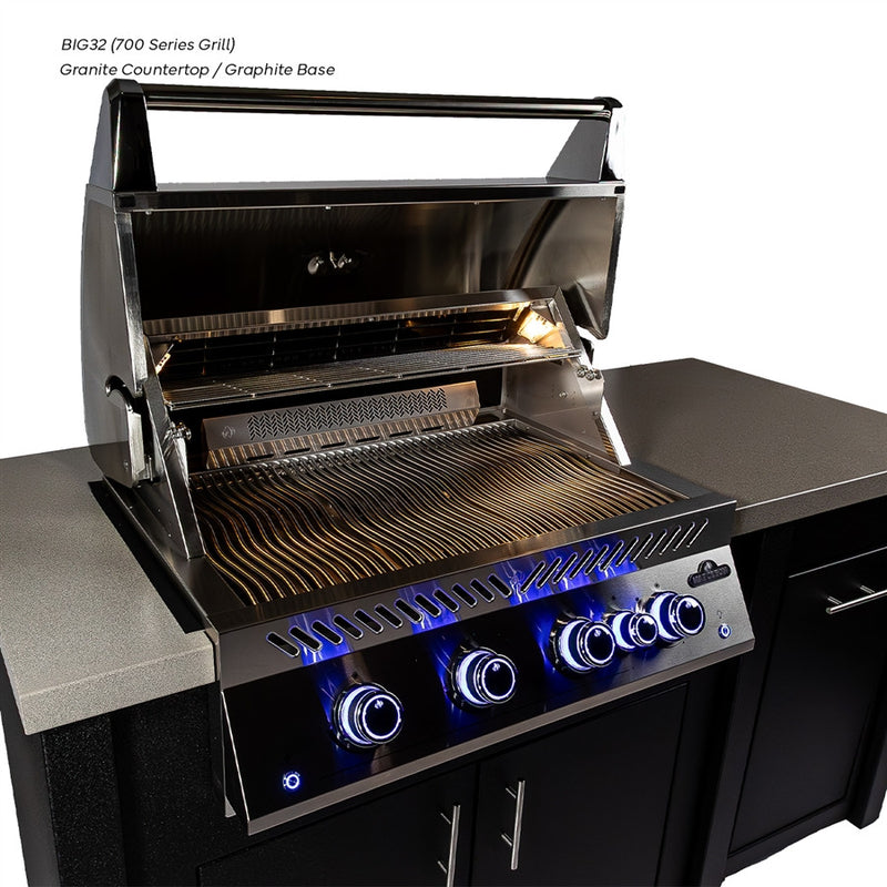 Napoleon 38" Built-in 700 Series Gas Grill 71" Outdoor Kitchen Island, Granite / Graphite