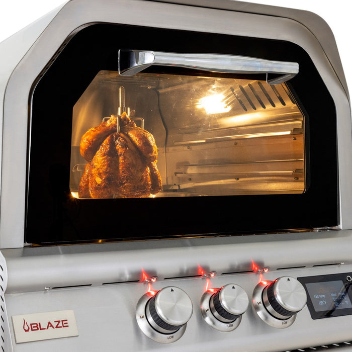 Blaze 26-Inch Propane Gas Outdoor Pizza Oven with Rotisserie and Cart