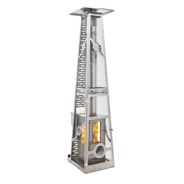 LIL Timber Elite Wood Pellet Burning Patio Heater 75,000 BTU Stainless Steel + Cage