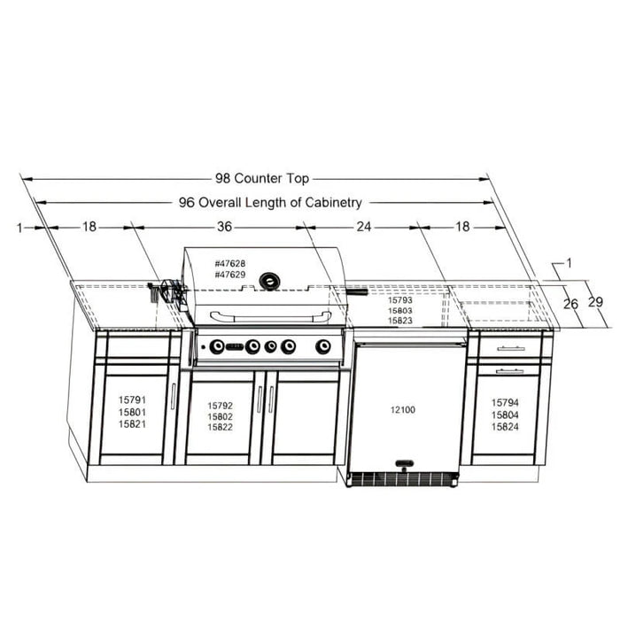 Dura Bull Myrtle Beach 8 Ft Outdoor Kitchen