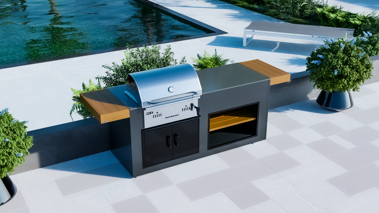 Outdoor Kitchen Bull Bison Charcoal Grill + Premium Cover 7F