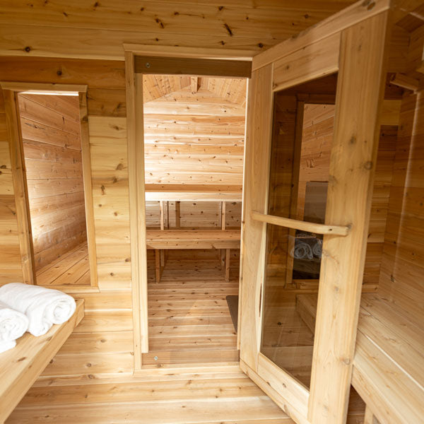 Dundalk Canadian CT Georgian Cabin Sauna with Changeroom | 2-6 People | Wood or Electric Heater