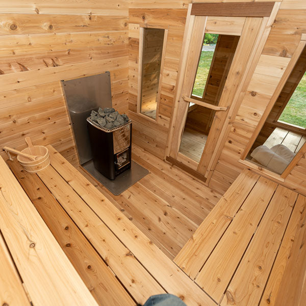 Dundalk Canadian CT Georgian Cabin Sauna with Changeroom | 2-6 People | Wood or Electric Heater