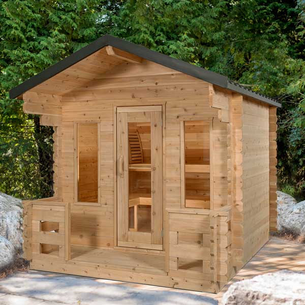 CT Georgian Cabin Sauna with Porch | 2-6 People | Wood or Electric Heater
