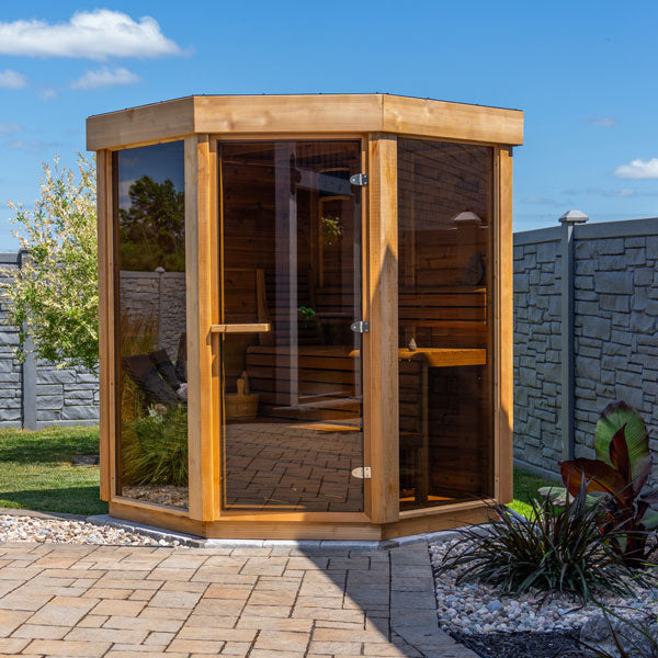 Outdoor Trinity Sauna - 2 Person - Clear Red Cedar