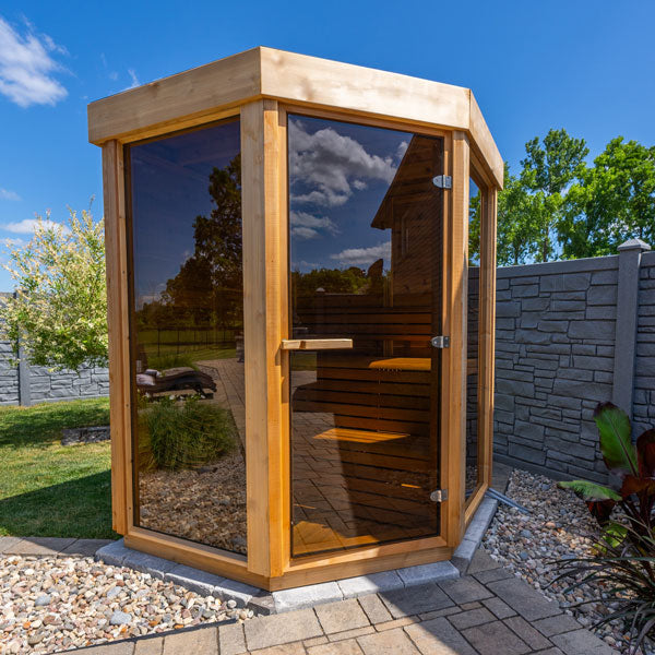 Outdoor Trinity Sauna - 2 Person - Clear Red Cedar