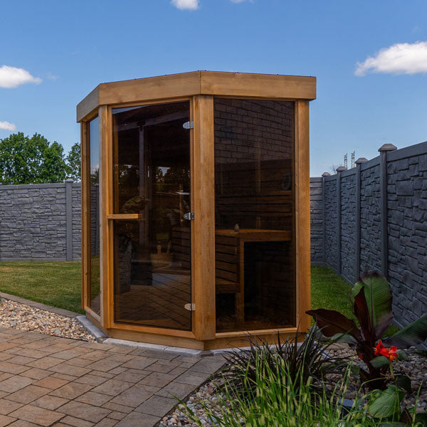 Outdoor Trinity Sauna - 2 Person - Clear Red Cedar