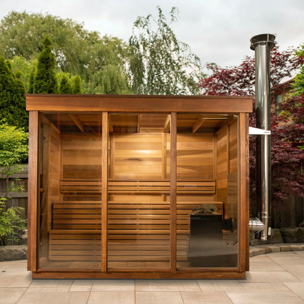 Outdoor 580 Pure Cube Sauna - 5 Person - Clear Red Cedar