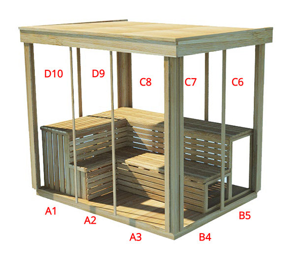 Outdoor 670 Pure Cube Sauna - 6 Person - Clear Red Cedar