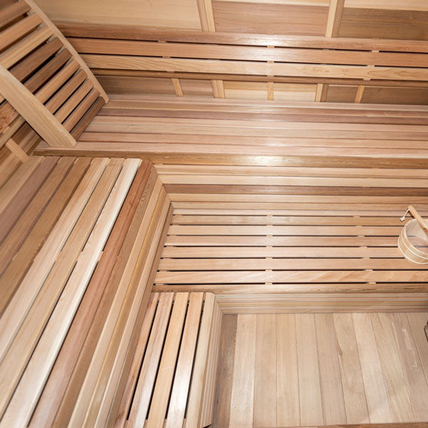 Outdoor 670P Pure Cube Sauna - With Porch - Clear Red Cedar